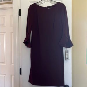 Tags on Karl Lagerfeld Paris Burgundy Tulip-sleeve Knee-length Dress Size 4